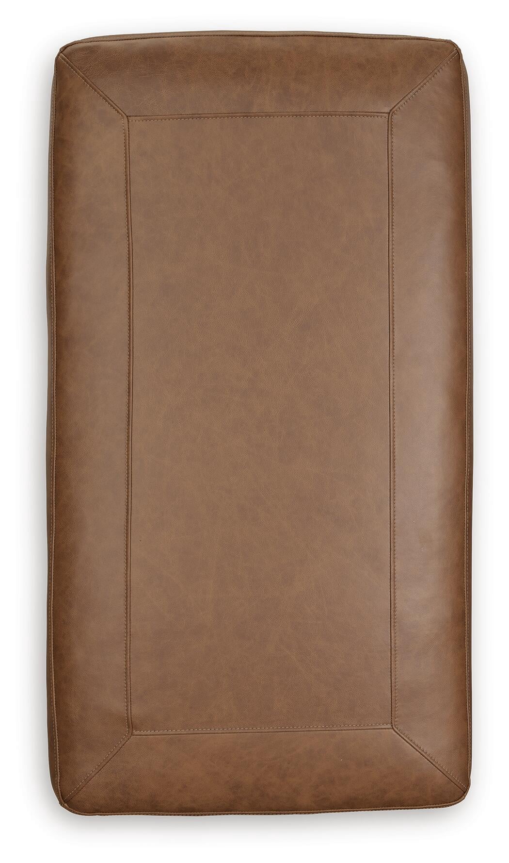 Signature Design by Ashley Traditional Carianna Leather Ottoman, Caramel