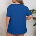thumbnail image 5 of LADIGASU Women's Solid Color Plus Size Short Sleeve Round-Neck Blouses, 5 of 7