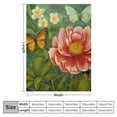 thumbnail image 4 of Fenyluxe Flower and Butterflies Green Background Print Throw Blanket for Bed Couch Car - Soft Plush Blanket for Kids and Adults - All Seasons Gift Blanket 50x60in, 4 of 6
