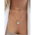 thumbnail image 2 of Collares con inicial de oro para mujeres y niñas,Cadena de clip chapada en oro de 14 quilates, 2 of 3