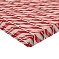 thumbnail image 2 of Ambesonne Candy Cane Fitted Sheet, Red Christmas Sweets, King Size, Red Cream, 2 of 3