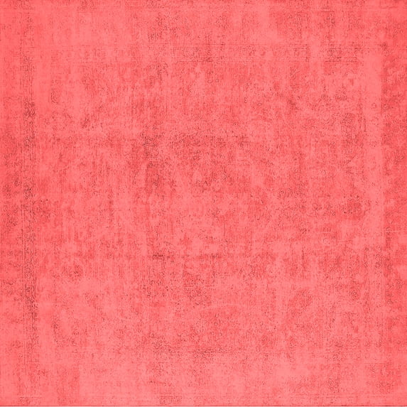 Ahgly Company Indoor Square Oriental Red Industrial Area Rugs, 3' Square