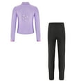 thumbnail image 3 of Alvivi Kids Girls 2 Pieces Figure Skating Gymnastics Tracksuit Long Sleeve Full Zip Jacket and Leggings Set Purple 16, 3 of 6