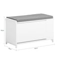 thumbnail image 3 of SoBuy FSR105-W, White Flip-Drawer Shoe Bench, Storage Bench with Side Shelf and Removable Seat Cushion, 3 of 7