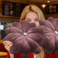 thumbnail image 4 of 18 Inch Velvet Round Throw Pillow case, Decorative Shaped Cushion For Sofa,Couch,Vanity Chair, Bed, Living Room Accent,Soft Home Decor Pillow(Style E), 4 of 5