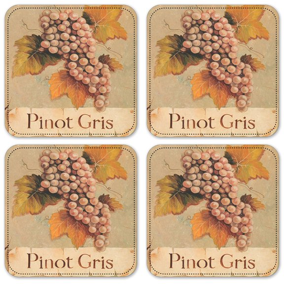 Vinyl Drink Coasters - Set of 4 - Pinot Gris