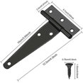 thumbnail image 2 of 6 Pcs Black T-hinges Barn Door Hinge 4 Inch Exterior T-hinges With 36 Screws Iron Door Hinges Heavy, 2 of 5