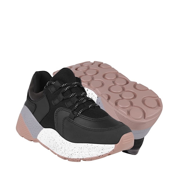 TENIS CASUALES PARA DAMA STYLO 12018 TEXTIL NEGRO Stylo 12018