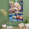 thumbnail image 2 of Lagotto Romagnolo Dog Stretched Canvas Size 8x12 – Billiards Theme Dog Art for Wall, Lagotto Romagnolo Dog Playing Billiards Wall Art, Dog Lover Canvas Decor, 2 of 5