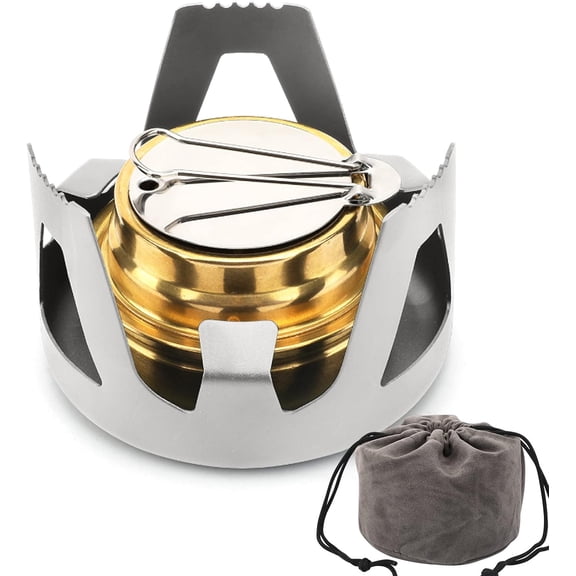 Mini Alcohol Stove for Backpacking Portable Alcohol Stove Spirit Burner Ultralight Camping Mini Camp Stove Cookware Set Outdoor Camping Hiking Backpacking Picnic