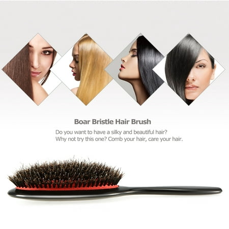 Boar Bristle & Nylon Hair Brush Oval Anti-static Paddle Comb Scalp Massage Hair Care (Best Boar Bristle Paddle Brush)