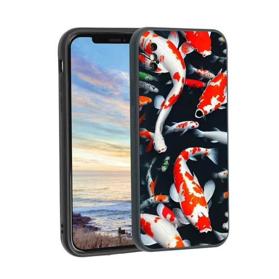 Compatible with iPhone XS Max Phone Case, Koi-Fish-4 Case Men Women, Flexible Silicone Shockproof Case for iPhone XS Max