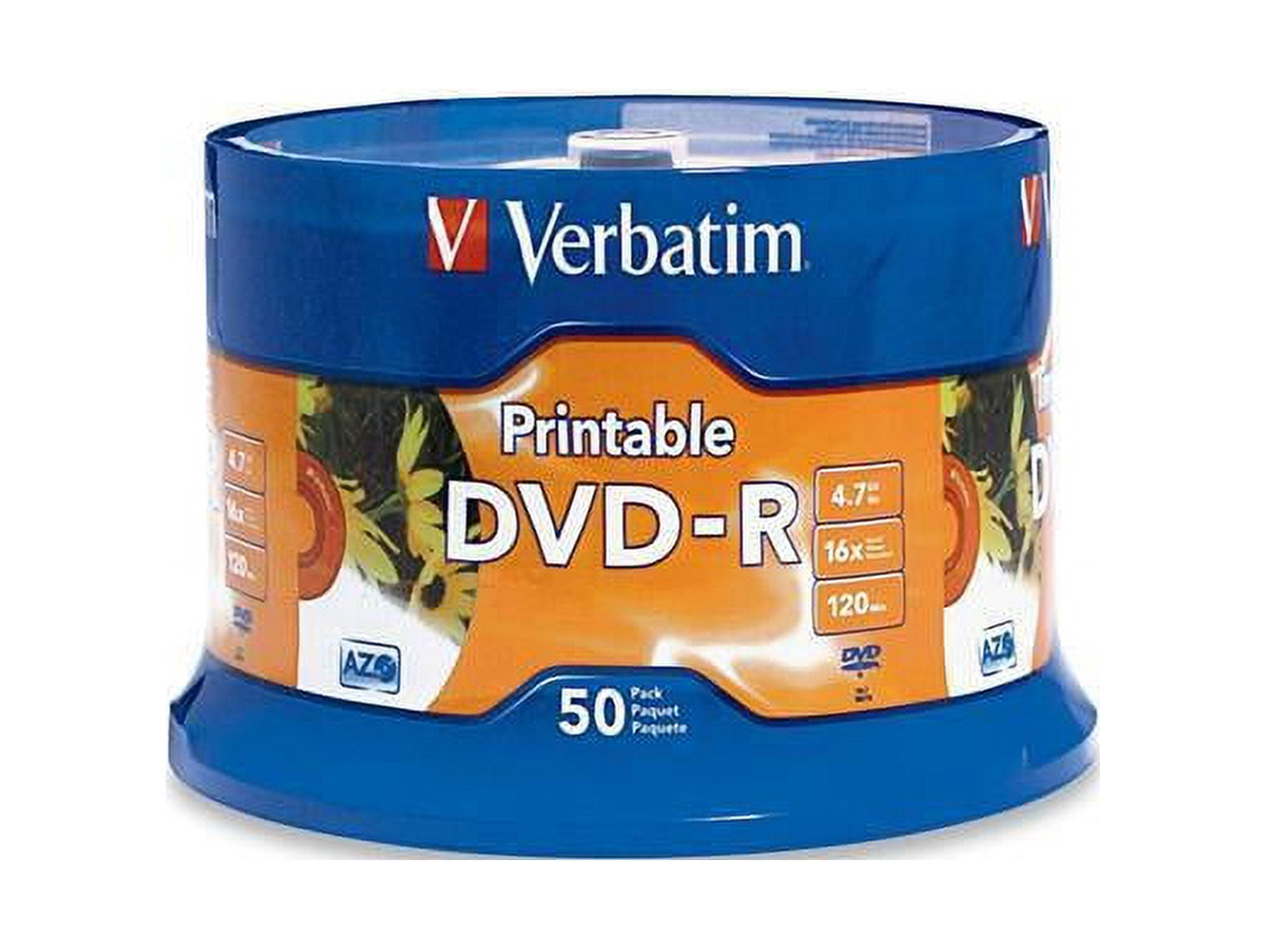 Verbatim DVD-R Disc, 4.7 GB, 16x, White, 50/Pk -VER95137