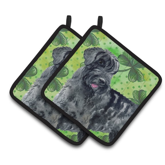 Caroline's Treasures Giant Schnauzer St Patrick's Pair of Pot Holders