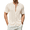 Cream, variant on Mens Summer Beach Shirt Knit Crochet Button Down Shirts Short Sleeve Retro Lightweight Hawaiian Shirt Fashion Resort Wear