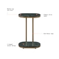 thumbnail image 3 of Beautiful Lane Drink Table by Drew Barrymore, for Living Rooms, Green Marble and Gold Finish, 3 of 11