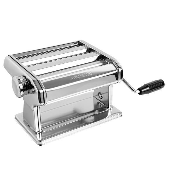 Marcato Fabriqué en Italie Ampia 180 Classique Machine à Pâtes Manuelle Acier Chromé. Fait des Lasagnes Fettuccines et des Tagliolini.