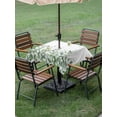 thumbnail image 4 of Outdoor Tablecloth with Umbrella Hole for Patio/Picnic/Party/Camping, Spring Emerald Green Eucalyptus Waterproof Table Cloth Square Cover Washable, Botanical Leaf Country (60"x 60"), 4 of 8