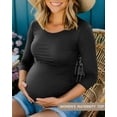 thumbnail image 5 of Women's 3/4 Sleeve Maternity Tops Shirts Ruched Maternity Clothes, 5 of 7