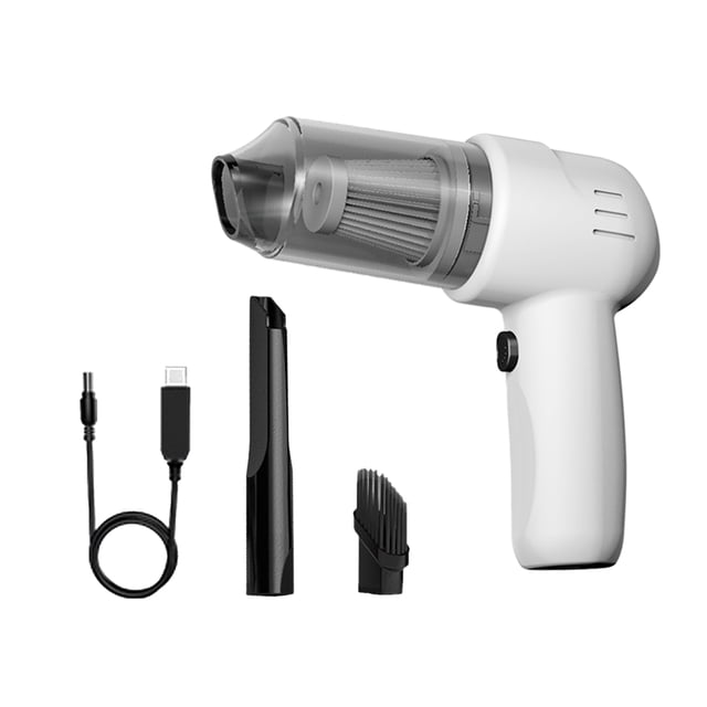 Aspiradora portátil con 100W 9000Pa potente motor Kit de limpieza de aspiradora de mano inalámbrica CACAGOO Blanco