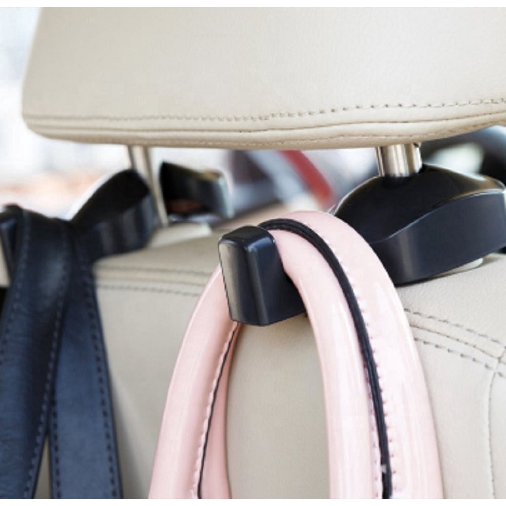 2 Pack Car Seat Headrest Hooks, Backseat Hangers for Purses, Bags, Clothes and Car Organization, TIKA