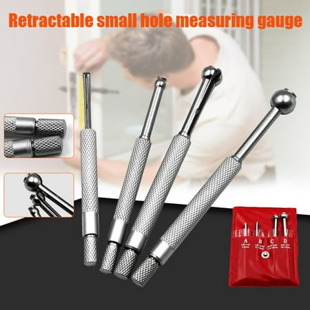 

VeliToy 4pcs/Set Adjustable Carbon Steel Telescopic Gauge Set 3-13mm Manual Measurement Tools