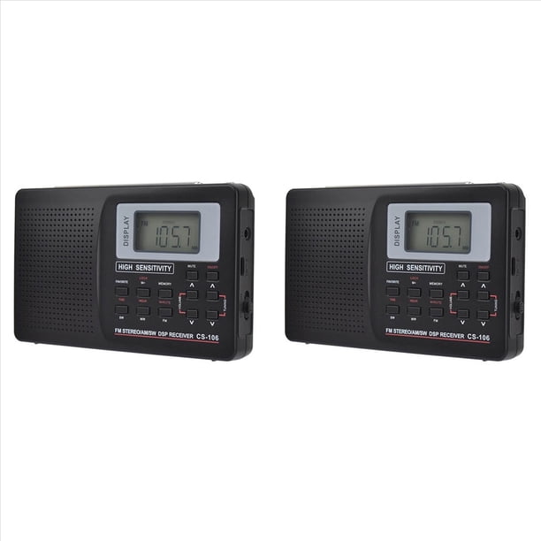 2X Radio de Banda AM/SW/LW/TV/FM Radio Receptor de Frecuencia Recepción de Radio FM con Sincronización Reloj Despertador Radio Portátil