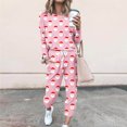 thumbnail image 2 of QQAMB Women Sweatsuits Plus Size Crewneck Christmas Santa Claus Printed Sweatshirt and Drawstring Pant 2 Piece Outfit Sets, 2 of 5