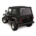 thumbnail image 2 of Sierra Offroad Soft Top for 1997 to 2006 Jeep Wrangler TJ - Black, Denim Vinyl - 2 Door Jeep Soft Top with Rear Plastic Tinted Windows - Factory Precision Fit Replacement - with Upper Door Skins, 2 of 7