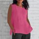 thumbnail image 2 of Tops formales,Blusa plisada sin mangas para mujer, cuello redondo, efecto lino, corte holgado, poliéster, ropa informal para uso diario, sopatenor, 2 of 8