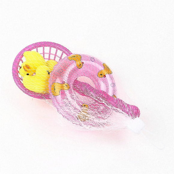 5pcs/set Kids Bath Toys Rubber Duck Fishing Net Swimming Rings Pool Toy Shower Water Play Fun Games Toddler Toys Children Gifts