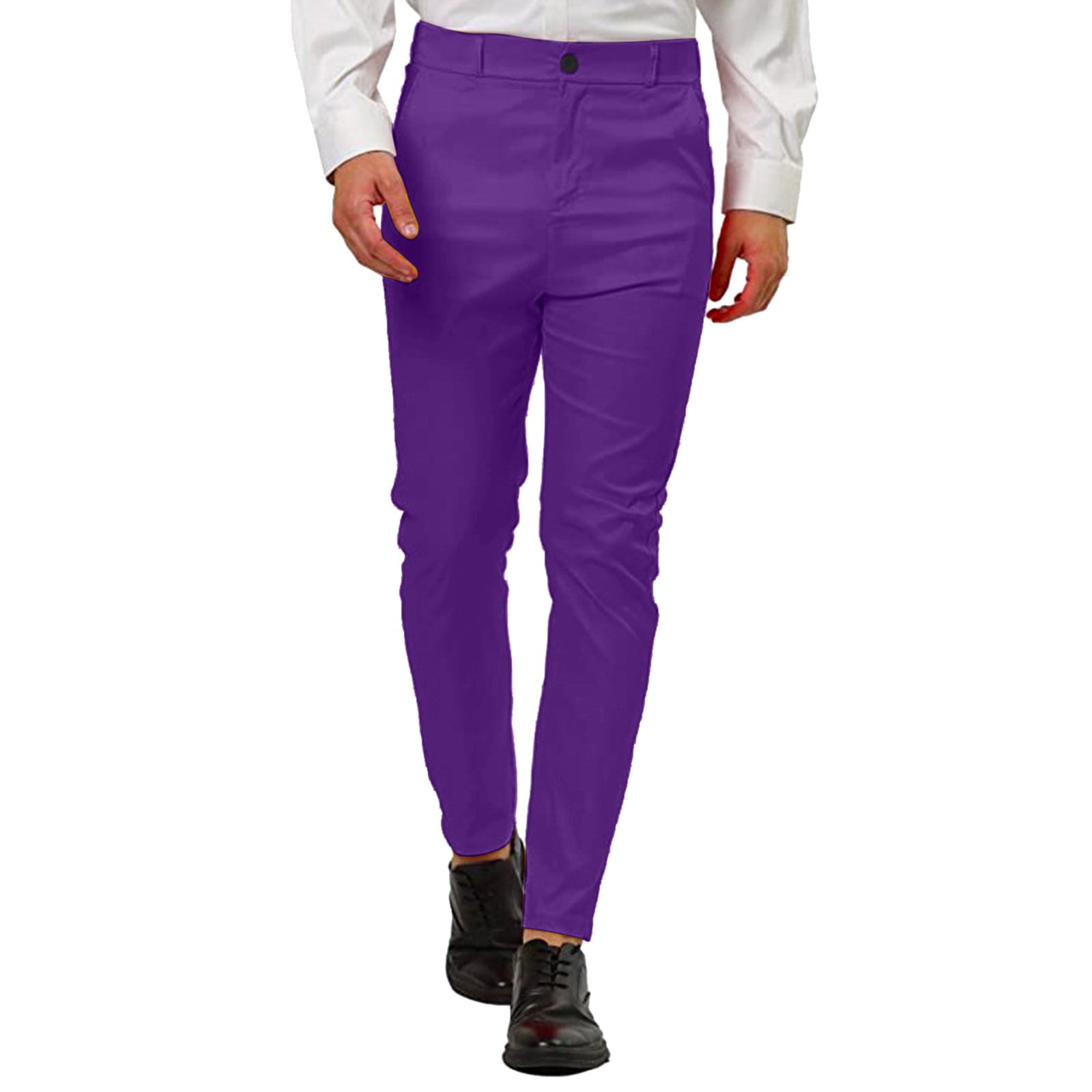 purple men's dress pants