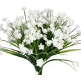 thumbnail image 2 of Morttic 4 Bundles Artificial Flowers, Fake Artificial Greenery UV Resistant No Fade Faux Plastic Plants for Wedding Bridle Bouquet Indoor Outdoor Home Garden Kitchen Office Table Vase (White), 2 of 8