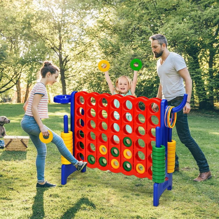 Chateauy 2.5 Feet 4-to-Score Giant Game Set – Large-Sized Tossing & Ring Toss Outdoor Activity for Family, Lawn, Backyard, Party, BBQ, and Beach