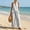 Gray, variant on Linen Plaid Two-Piece Outfit Women’s V-Neck Top Wide-Leg Pants Casual Summer Vacation Set