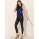 thumbnail image 4 of Camiseta Sin Mangas Allegra K Con Chaleco Brillante Metálico para Fiesta y Club Violeta XS, 4 of 5