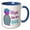 Blue/White, variant on 3drose, Tropic Like Its Hot in Coastal Colors Fun Beach Pineapple Design., 11oz Two-tone Black Mug