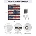 thumbnail image 2 of 4th of July RV Awning Sun Shade Screen 9'X7' Vintage American Flag Mesh Sunscreen Patriotic Red White Blue Stripes Awning Shade Screen with Zipper UV Blocker Completed Kits for RV Motorhome Camper, 2 of 7