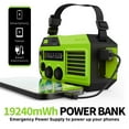 thumbnail image 4 of FosPower 5200mAh Emergency Radio (Model A6) NOAA Weather Alert Radio & Power Bank with IPX3 Rating, Solar Charging, Hand Crank, SOS, AM/FM/WB & LED Flashlight for Emergency Kit, Power Outages - Green, 4 of 9