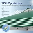 thumbnail image 5 of Summit Living 10 x 10ft Pop up Canopy Tent Straight Legs Instant Canopy for Outside with Wheeled Bag - Green and white stripes, 5 of 8