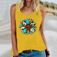 thumbnail image 2 of Aayomet Womens Tank Tops Tank Top for Women Summer Tops Loose Fit Cute V Neck Workout Sleeveless Floral Printed T Shirts,Yellow XL, 2 of 4