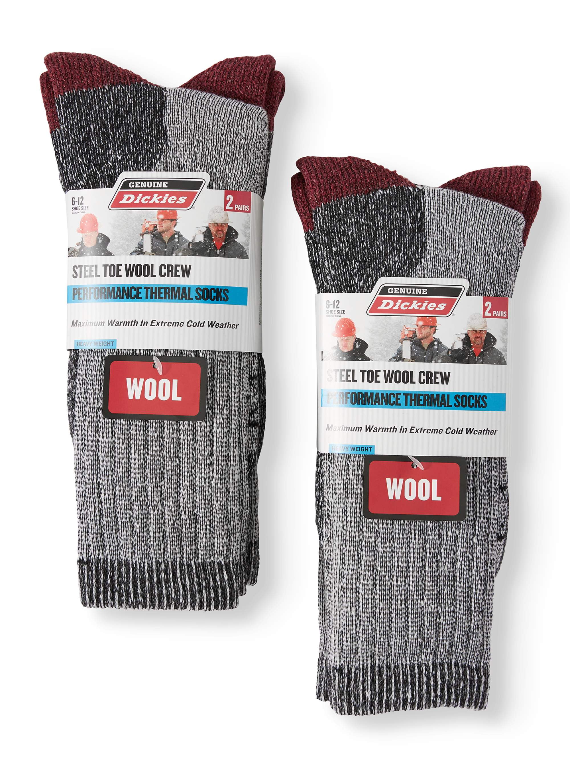 Dickies Genuine Dickies Men's Wool Thermal Steel Toe Crew Socks, 4