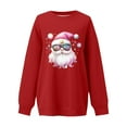 thumbnail image 5 of Craaazy Women's Loose Christmas Print Long Sleeve Casual Crewneck Long Sleeve Tops Gifts, 5 of 5