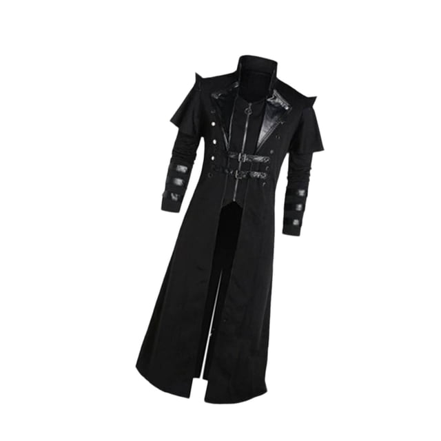 Disfraz de steampunk para hombre de capa de cola medieval para el rendimiento del escenario de Halloween SG