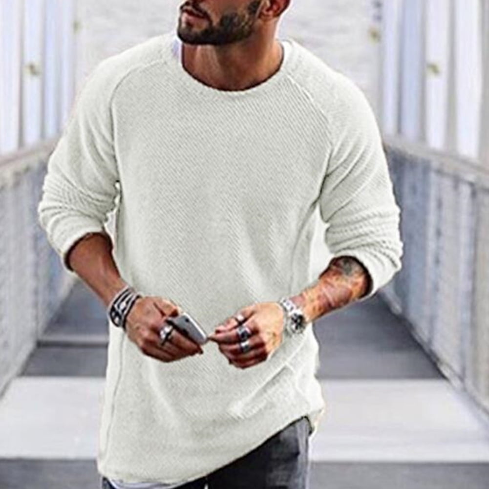 Men Casual Solid Color Sweater Knitwear 
