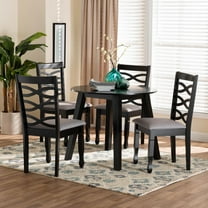 Baxton Studio Darina Modern Dining Set, 5-Piece Set, Dark Brown