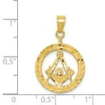 thumbnail image 4 of 14k Yellow Gold Polished and Diamond-cut Masonic Symbol Pendant Charm, 4 of 4