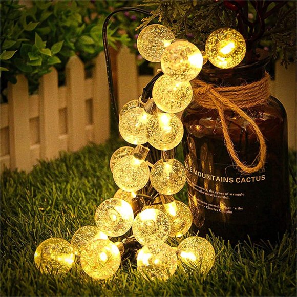 MesaSe Solar String Lights 5m/7m/12m 20/50/100 LEDs Globe String Lights IP44 Waterproof String Fairy Lamp with 8 Modes Solar Patio Lights 12hrs Working for Garden Lawn Patio Gazebo Yard