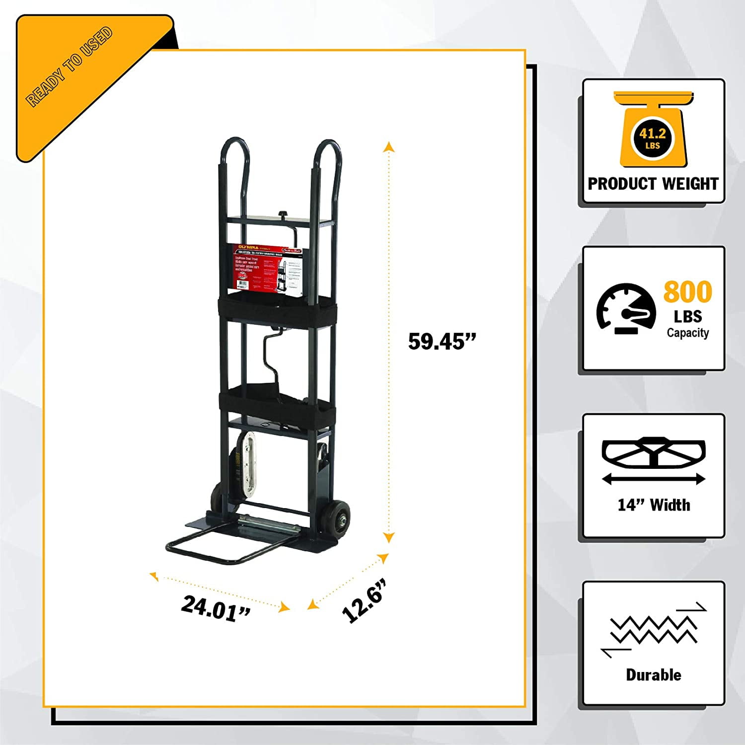 Olympia Tools 800 lb Hand Truck with Belt Tightener, 85-038