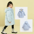 thumbnail image 4 of Girls' Winter Jacket, Solid Color Hooded Jacket for Medium to Large Children, 4 of 7
